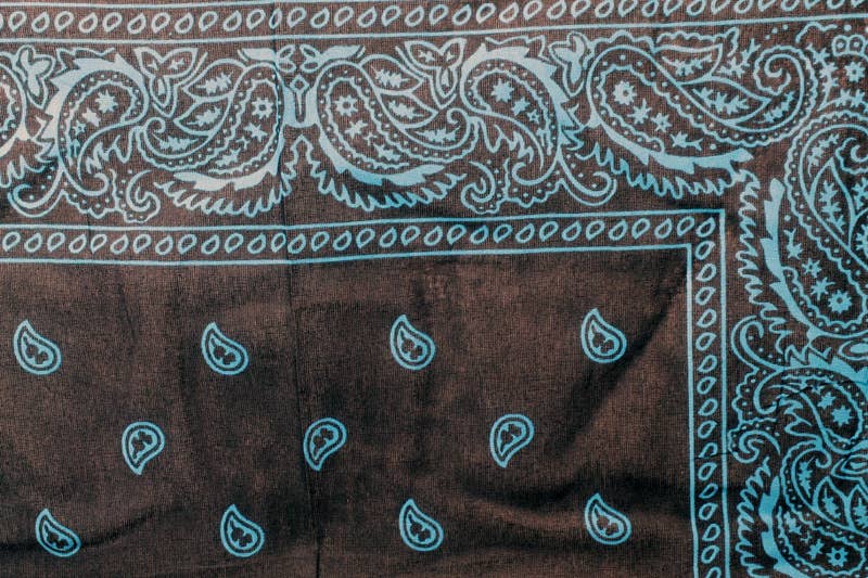 Western Counties Wholesale – wholesale Bandana – Unisex – 53x53cms Black & Turquoise Paisley Print Bandana 3