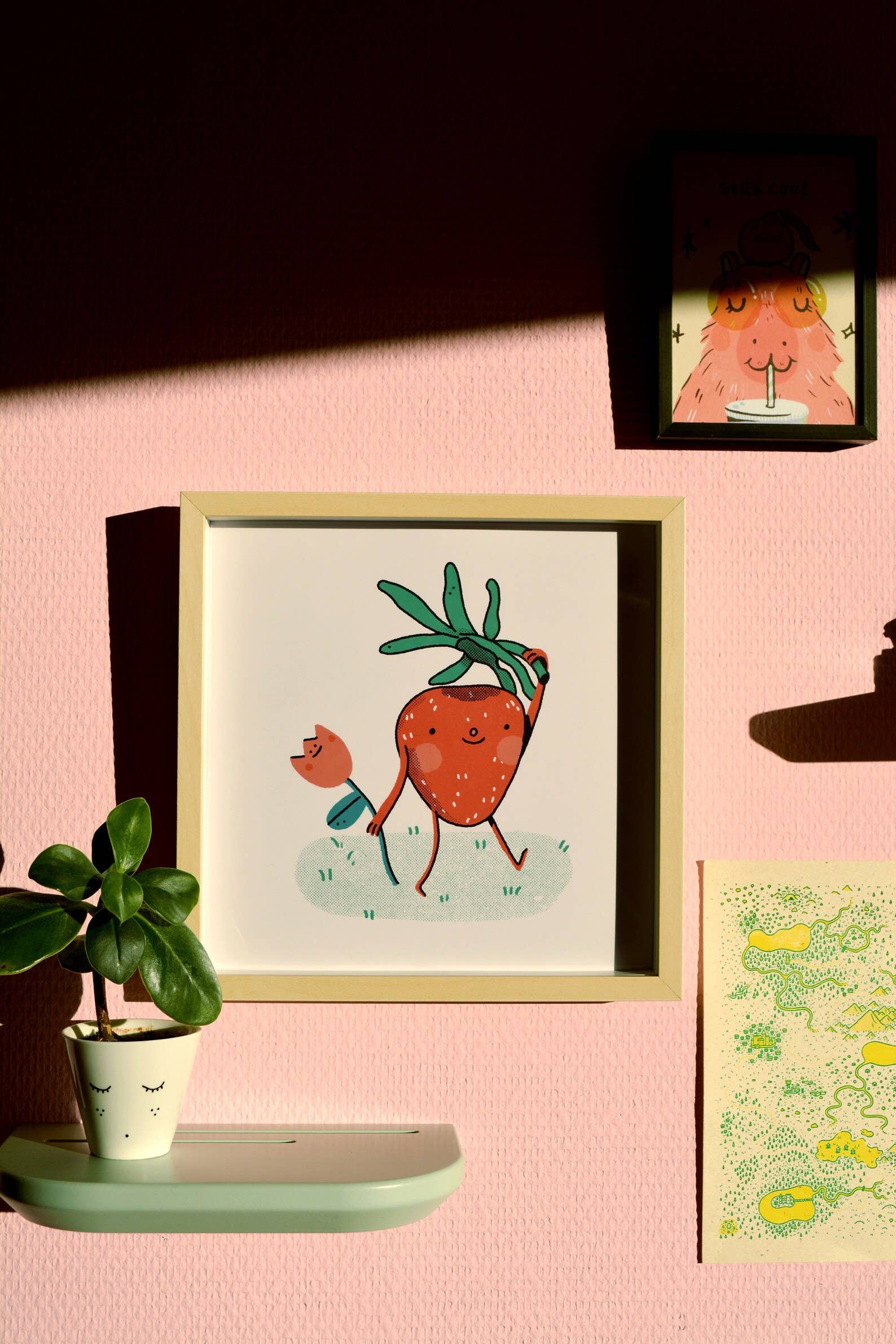 Bloemkolie - Wholesale Art Print - Mr. Strawberry / Cute 23x23cm Square Print for ikea frames2