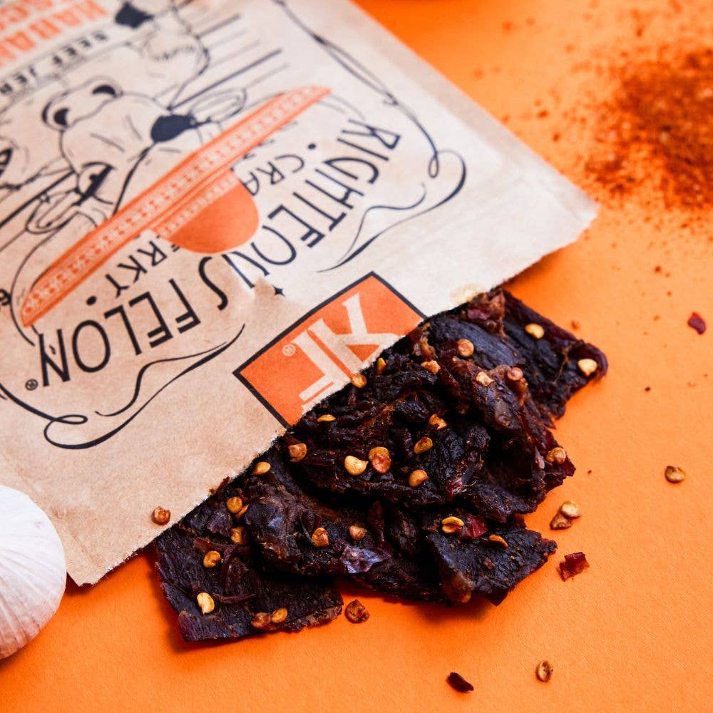 Righteous Felon Craft Jerky - Vente Viande séchée - Bœuf séché Habanero Escobar 2oz2