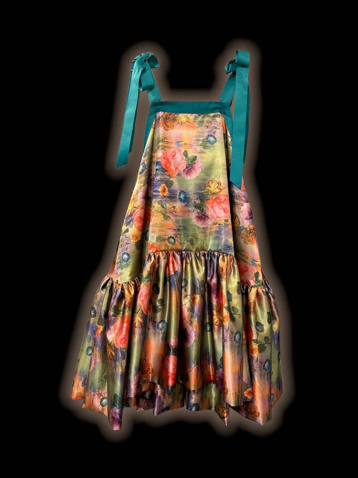 Flower Bomb Midi dress Teal for wholesale by Gingham Doll