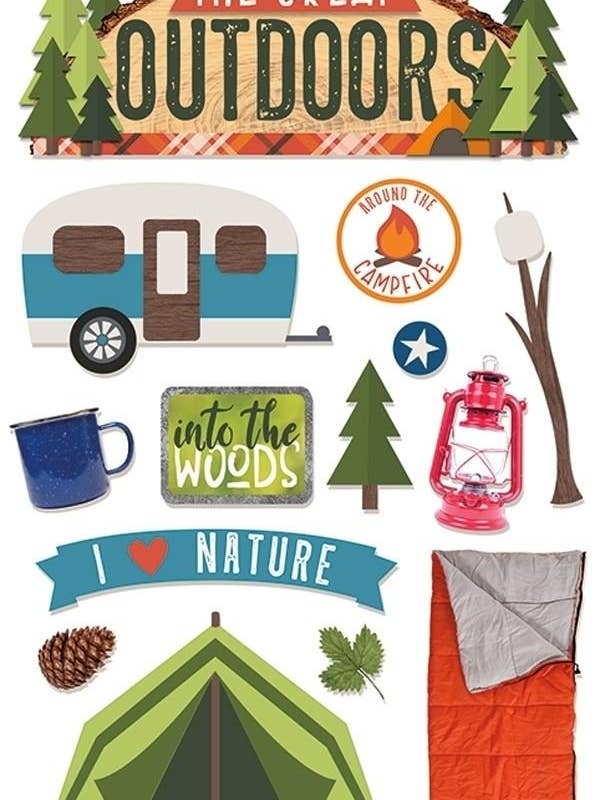 The Great Outdoors Dimensional Sticker for wholesale by Paper House Productions