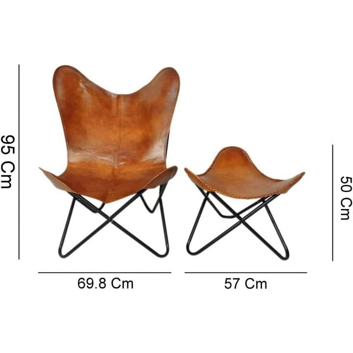 urbanhide - Wholesale Chair - Wholesale Leather Butterfly Chair With Ottoman Stool