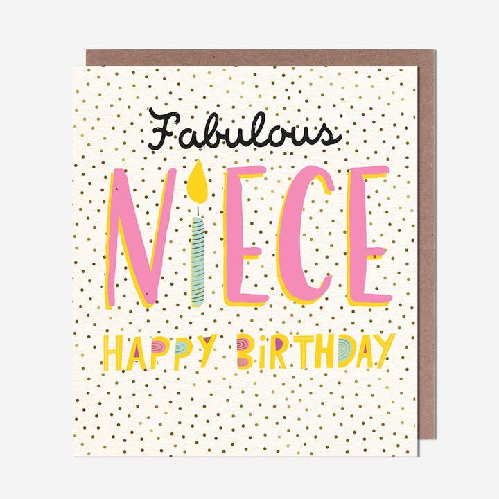 Pigment Productions Ltd - Wholesale Birthday Card - Fabulous Niece Candle Birthday Card0