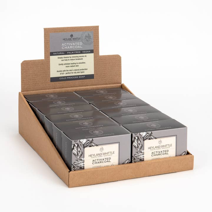 Aktiveret trækul sæbebar 120g (12-pak) for engroshandel hos The Fragrance House Group