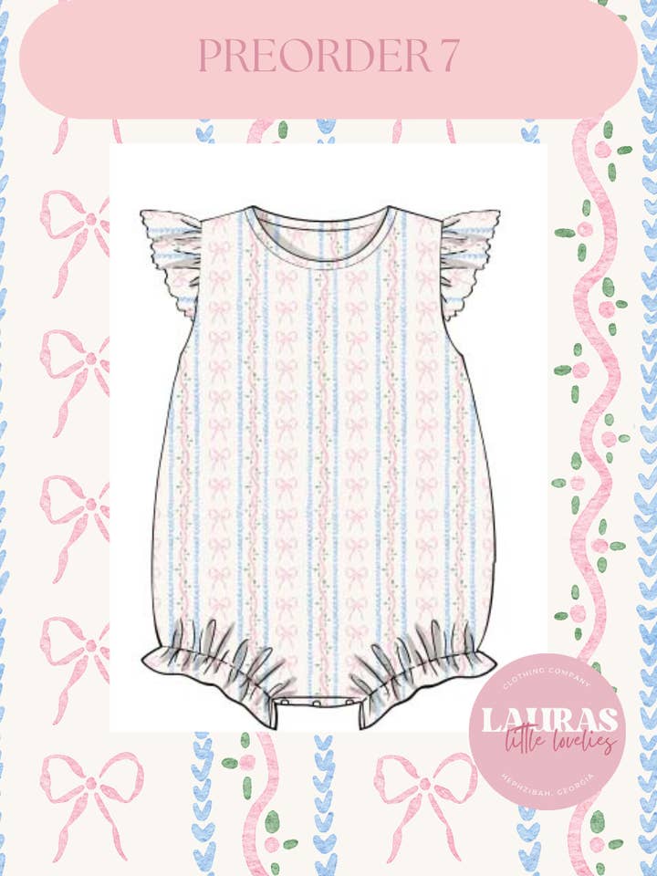 Laura’s Little Lovelies - Wholesale Bodysuit (Non-Footed) - Baby - Swirly Bows Collection
