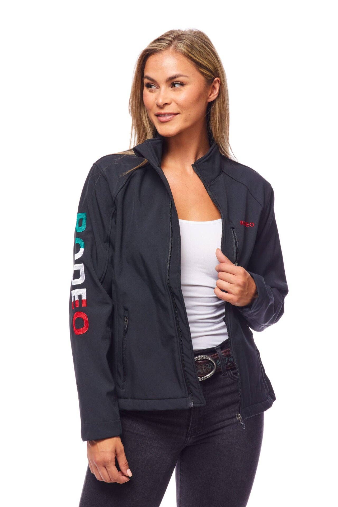 Rodeo Clothing - Wholesale Jacket - Women's - Women's Softshell Rodeo Embroidery Fleece-Lined Jackets1