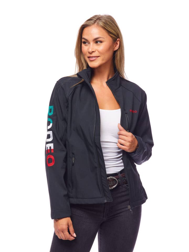 Rodeo Clothing - Wholesale Jacket - Women's - Women's Softshell Rodeo Embroidery Fleece-Lined Jackets1