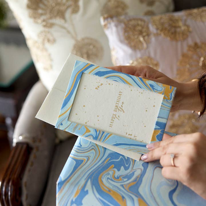 Paper Mirchi – Engroshandel Fødselsdagskort – Mindegave Marmor Hilsen Kort - Fotoramme Sommerhimmel8