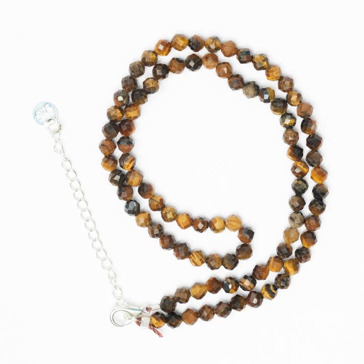 Fijn, Minimalistisch en Elegante Tijgeroog en sterling zilveren Ketting voor wholesale door The Blue Yogi