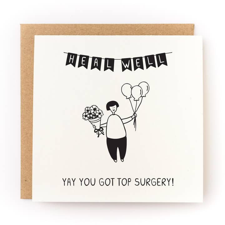 Yay You Got Top Surgery LGBTQ Gender Transition Card for wholesale by Kwohtations