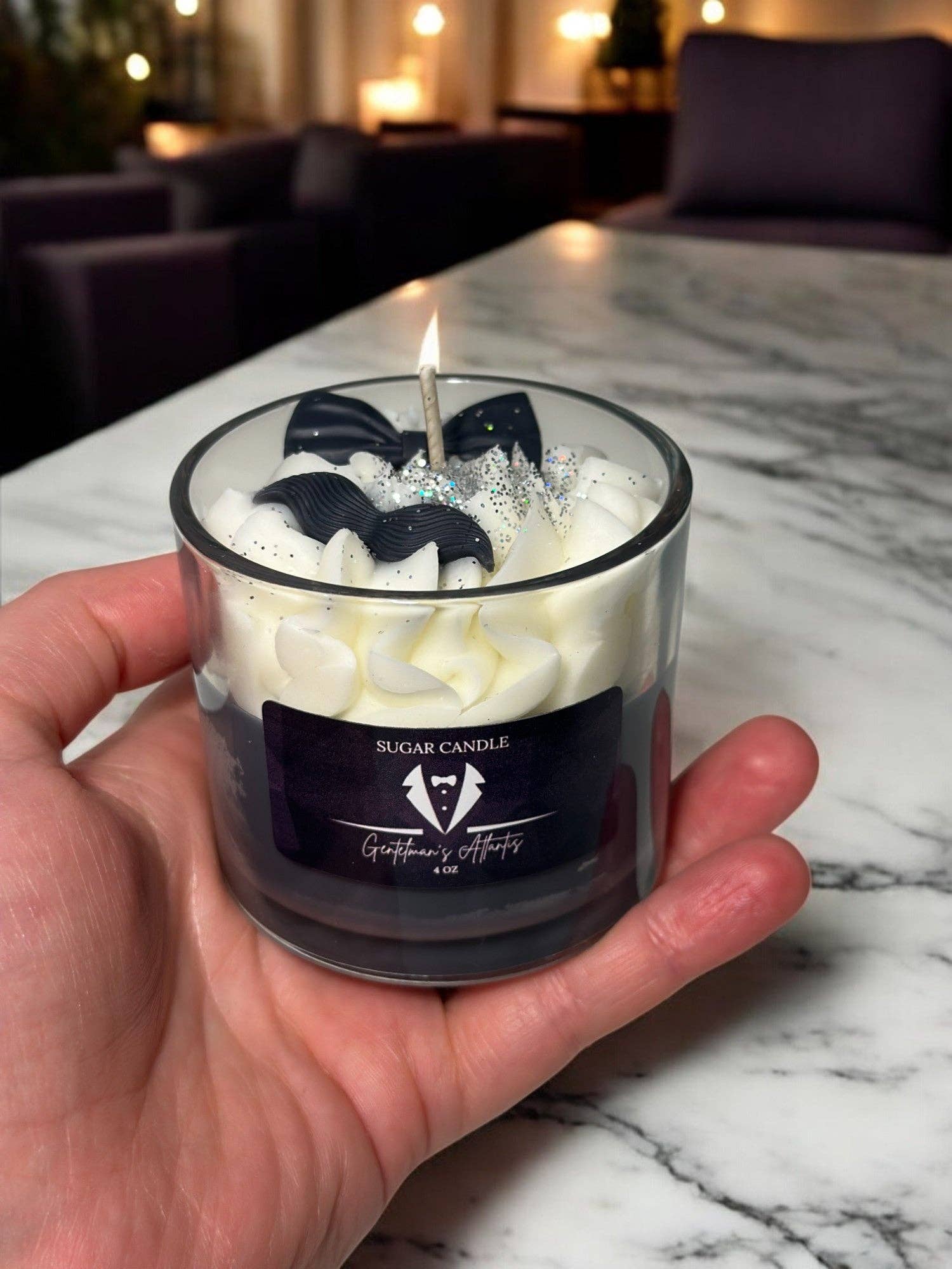 Sugar Candle - Wholesale Jar/Filled Candle - Gentlemen’s Atlantis Candle: Masculine, Soy Wax, Gift Ready0