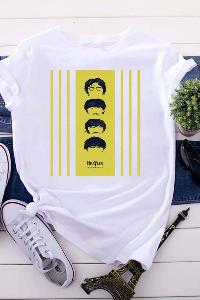 HARANG - Wholesale Screen Printed T-Shirt - Women's - M8243 BEATLES graphic tee