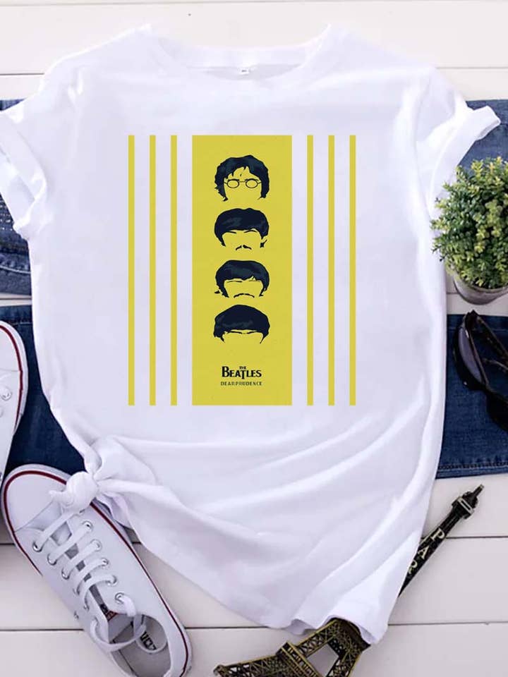 HARANG - Wholesale Screen Printed T-Shirt - Women's - M8243 BEATLES graphic tee0