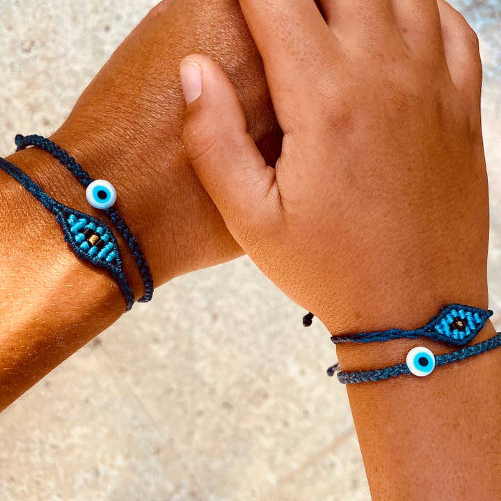 OIYA - Wholesale Woven/Braided Bracelet - Small Evil Eye Bracelet