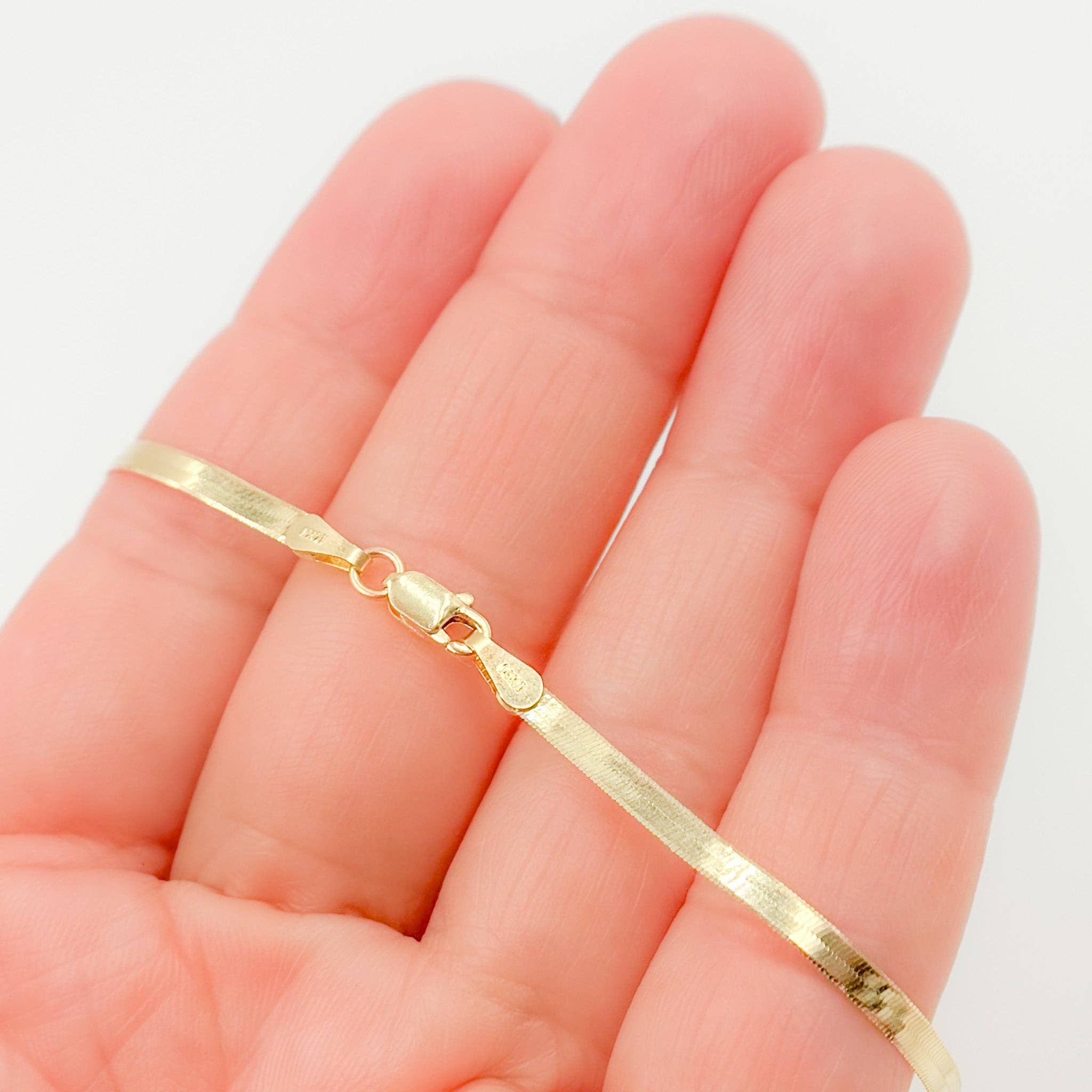 024G2CPY4L001Bracelet. 14k Solid Yellow Gold Herringbone Bracelet for wholesale on Faire0