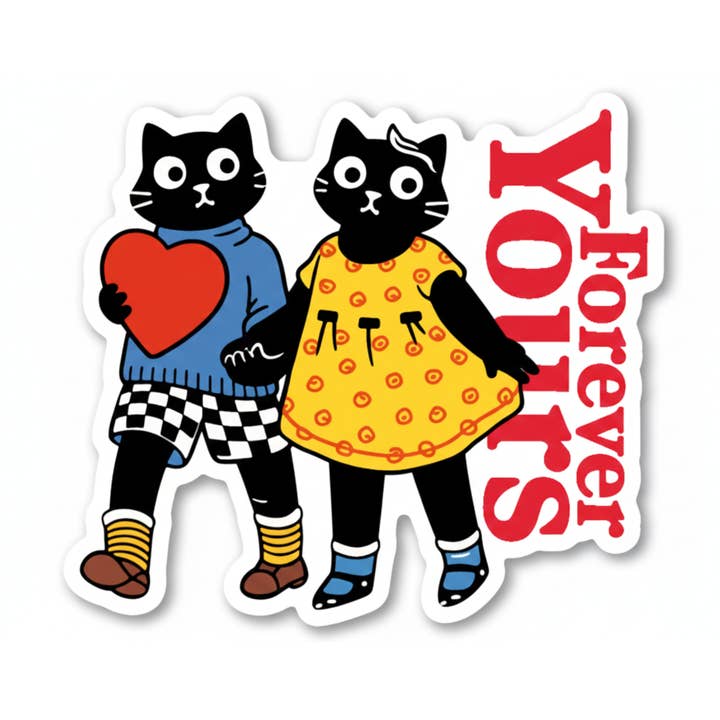 Hand in Hand, Hart in Hart Valentijns Getextureerde Stickers voor wholesale door Girls Printing House