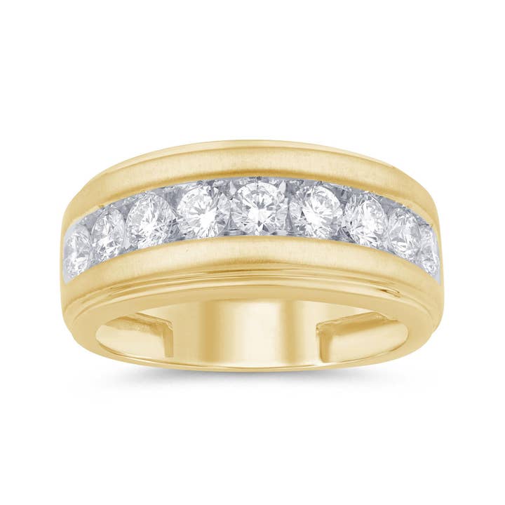 Certificeret 1,50 CTW Rundskåret Laboratoriediamant Herreband 14K Guld for engroshandel hos White Rock