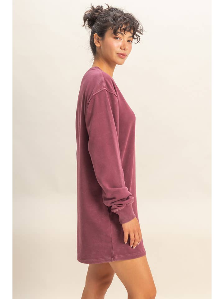 HYFVE – wholesale Dress – Women's – Mineral Washed Oversized Mini Sweatshirt Dress51