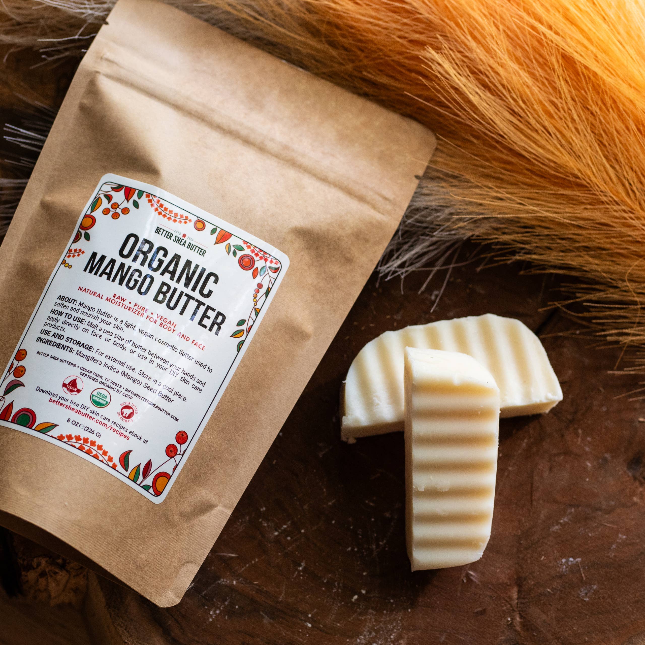 Better Shea Butter - Wholesale Hand & Body Lotion - Organic Mango Butter - 1 lb Block3