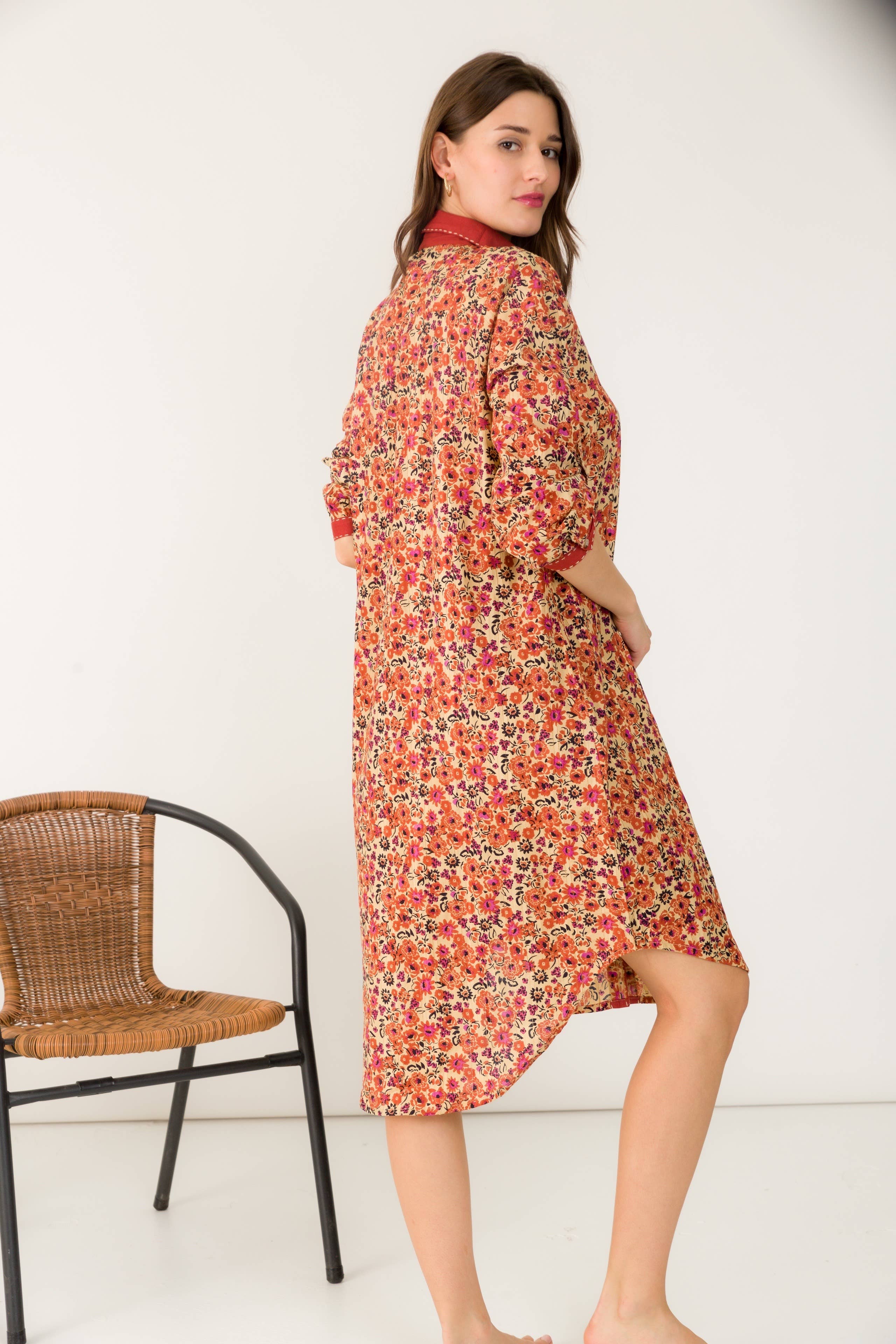 Asymmetric cotton shirt dress- Orice  for wholesale on Faire4