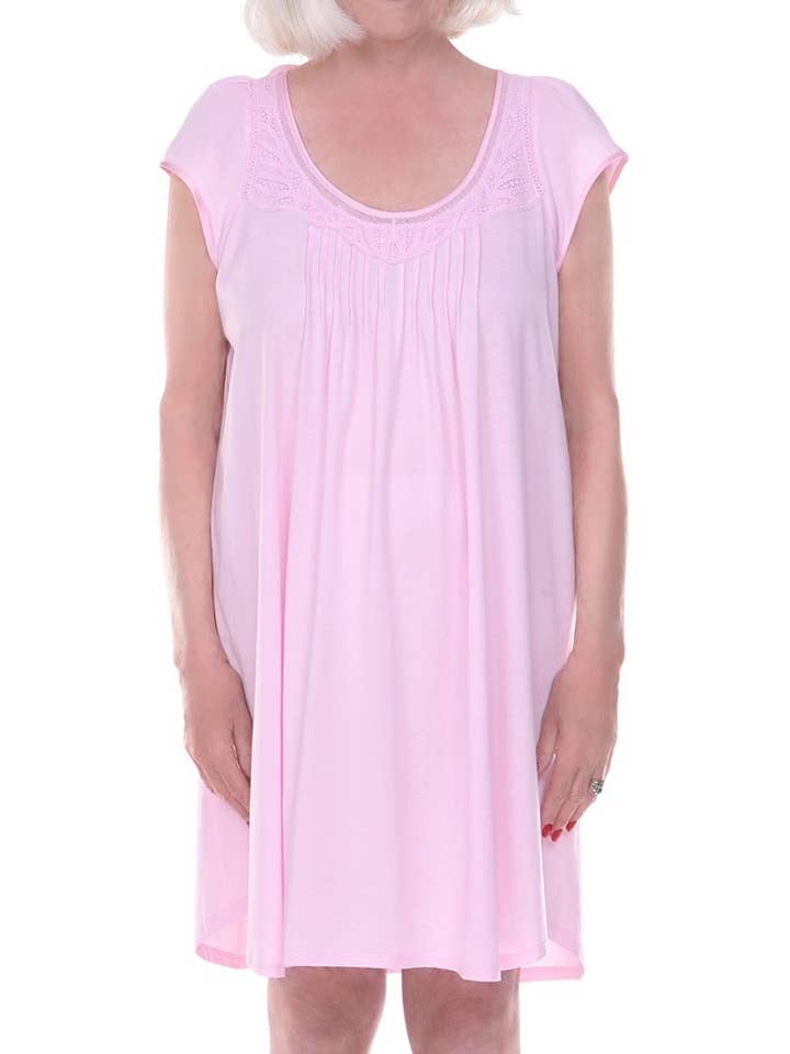 Dignity Pajamas - Wholesale Nightgown - Women's - Home Care Line Nightgown Womens Cotton Cap sleeve-lace trim0