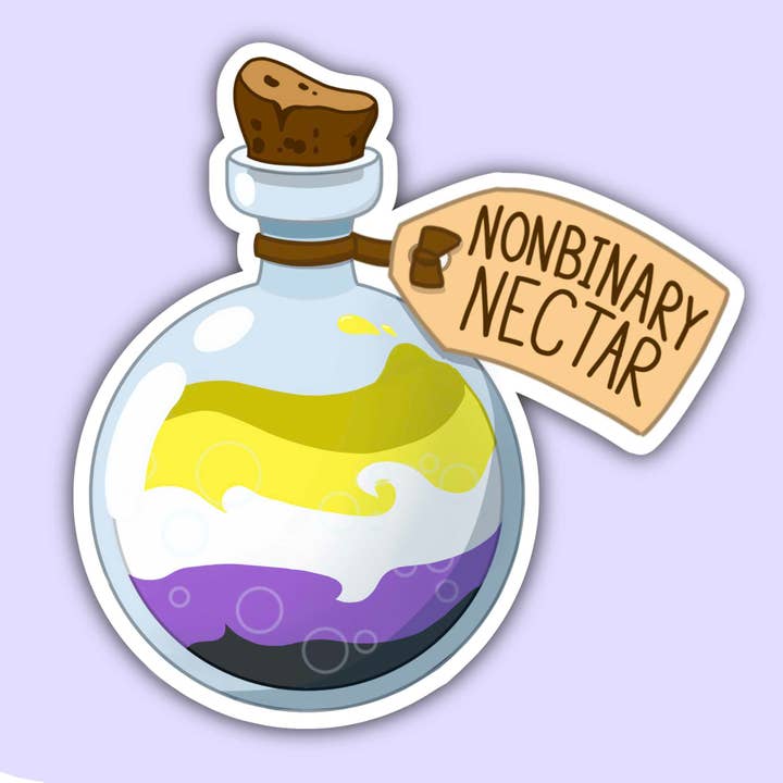 Nonbinary Nectar - Enby Pride Sticker for wholesale by Noellita Bonita