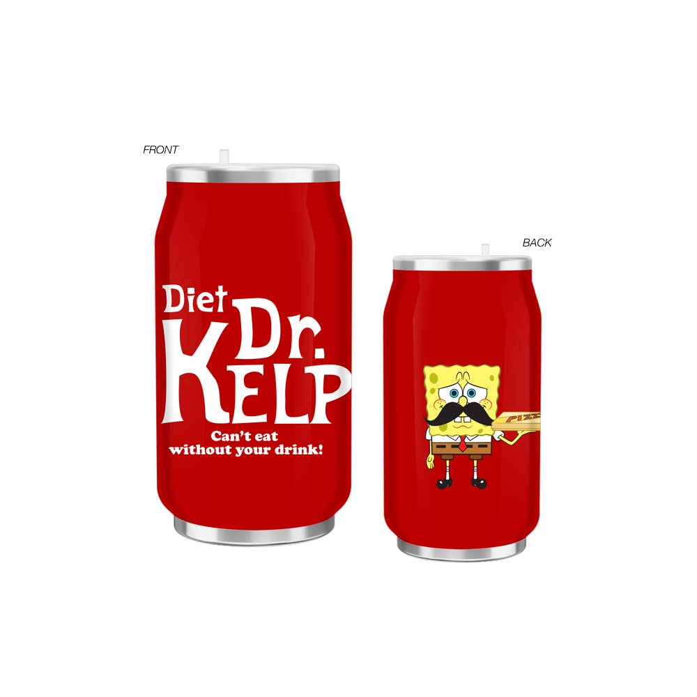 Silver Buffalo - Wholesale Drinking Glass/Cup - SpongeBob Diet Dr Kelp 8.7Oz SS Double Wall Can Shape Cup