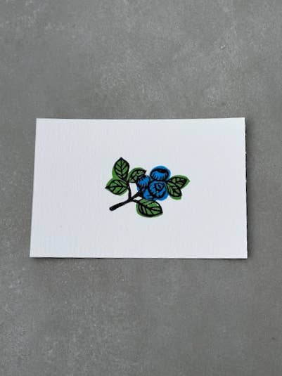 Blueberry Linocut Artwork for wholesale by Jane Martin, Printmaker