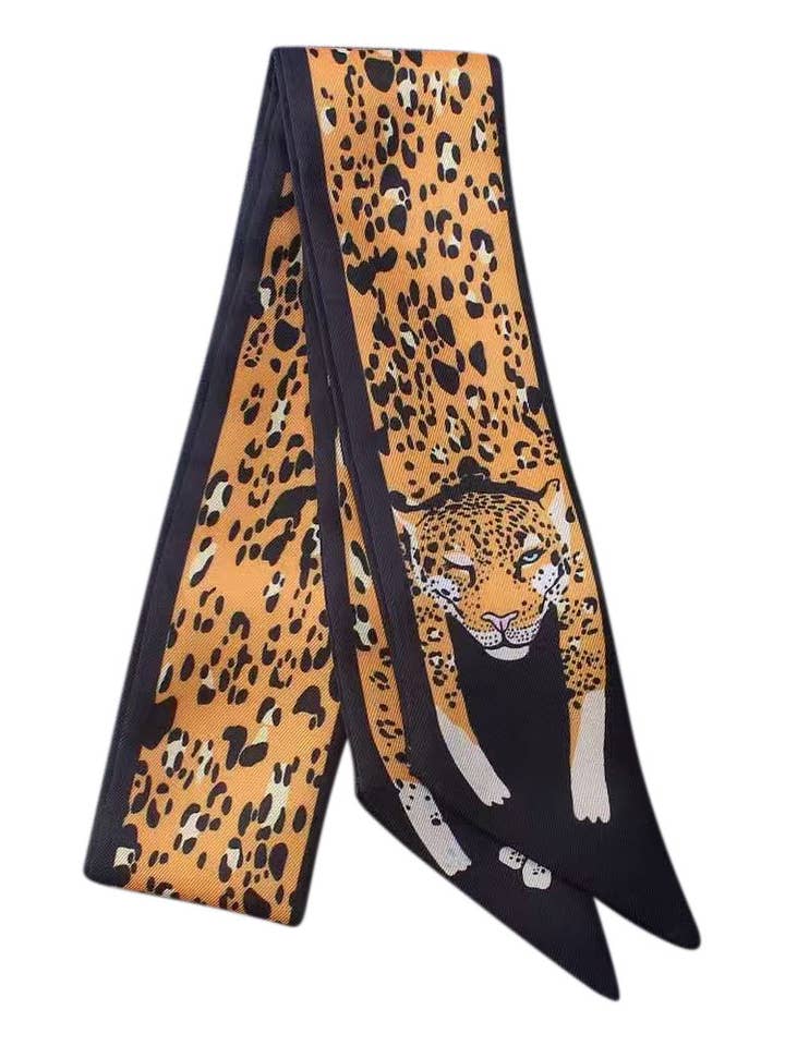 Colar Cachecol de Jogo com Nó e Estampa de Leopardo Amarelo por atacado de Gemelli