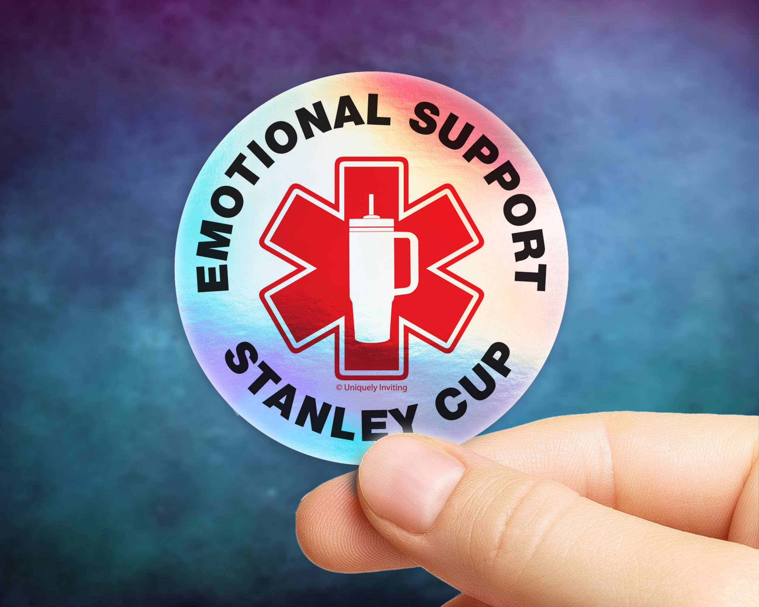 Uniquely Inviting – wholesale Klistermärke – Känslomässigt stöd Stanley Cup Vinylklistermärke1