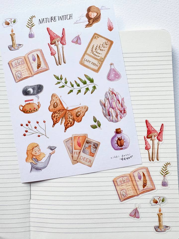 Stickervel - Nature witch voor wholesale door Nikki Dotti