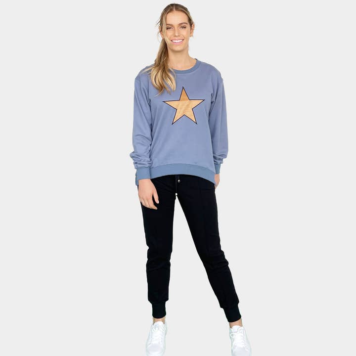 Embroidery Star Pullover Sweater for wholesale by Amyic