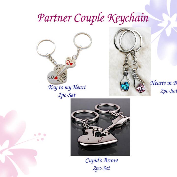 Porta-chaves para casais conjunto de 2 peças porta-chaves parceiro porta-chaves por atacado de Small Surprises