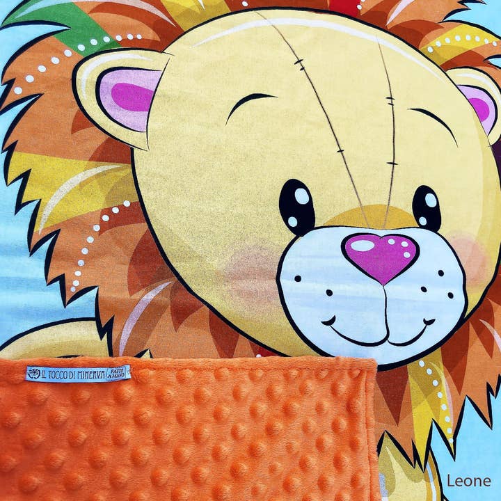 Manta Infantil de Forro Polar Crema y Algodón León - Hecho a Mano para venta al por mayor de Il Tocco di Minerva