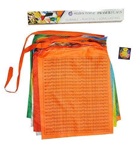 Mandala Crafts - Wholesale Banner - Tibetan Prayer Flag, Himalayan Lungta Windhorse Hanging Banner on a String for Decoration; by Mudra Crafts4