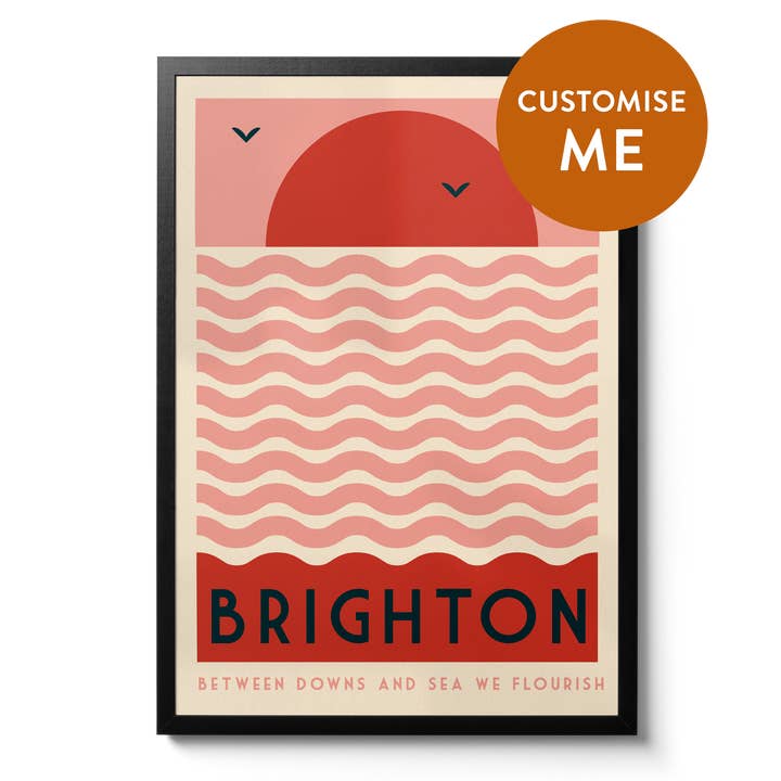 Customised Travel Print - Beach for wholesale by Telegramme Paper Co.
