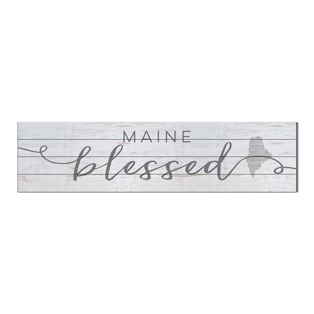 Kindred Hearts - Wholesale Sign - 40x10 Maine Blessed Weathered Slat Sign0