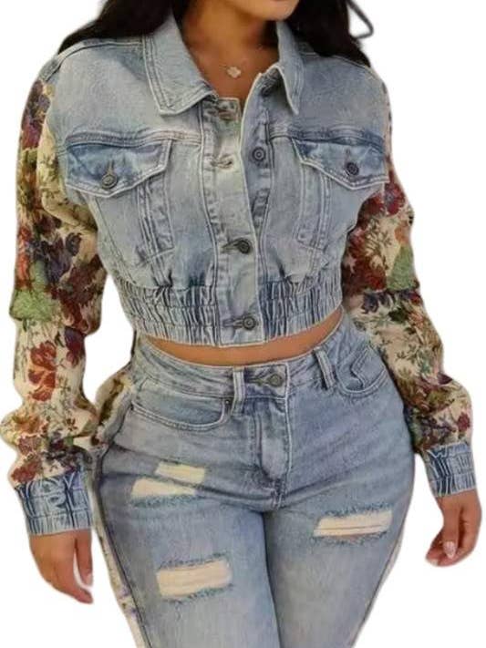veste en jean bicolore pour la vente par Queen Fashion