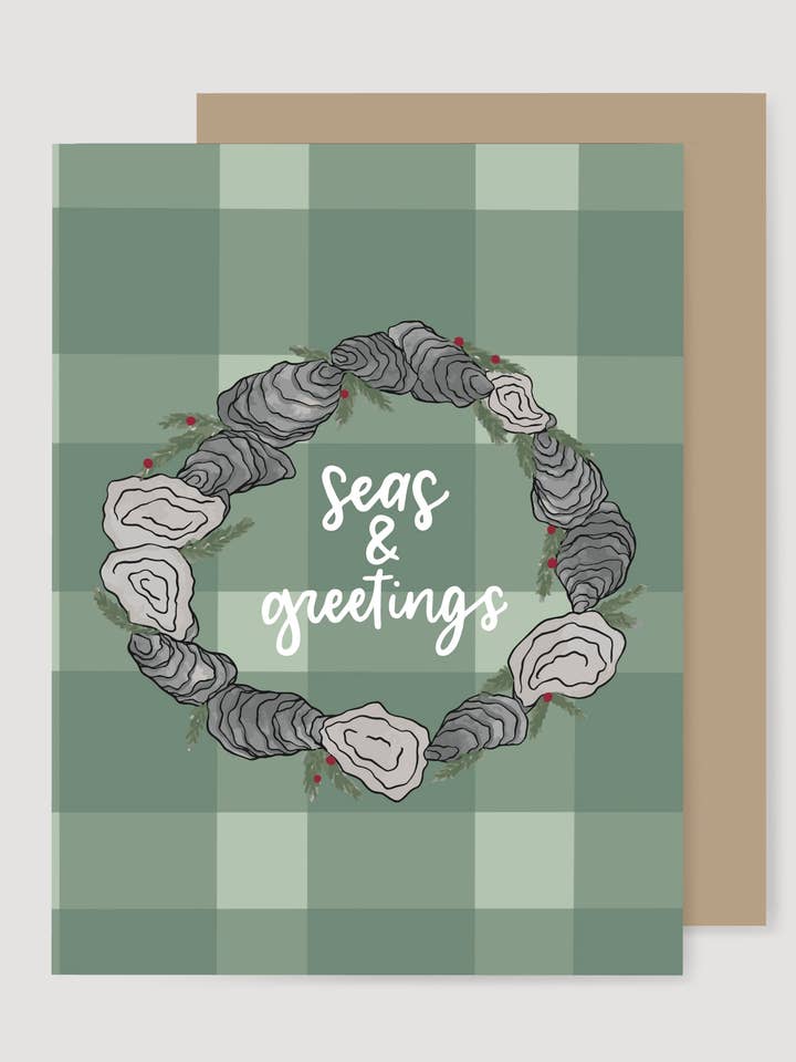 Oyster Wreath Maryland A2/Mini julekort for engroshandel hos the letters mdn