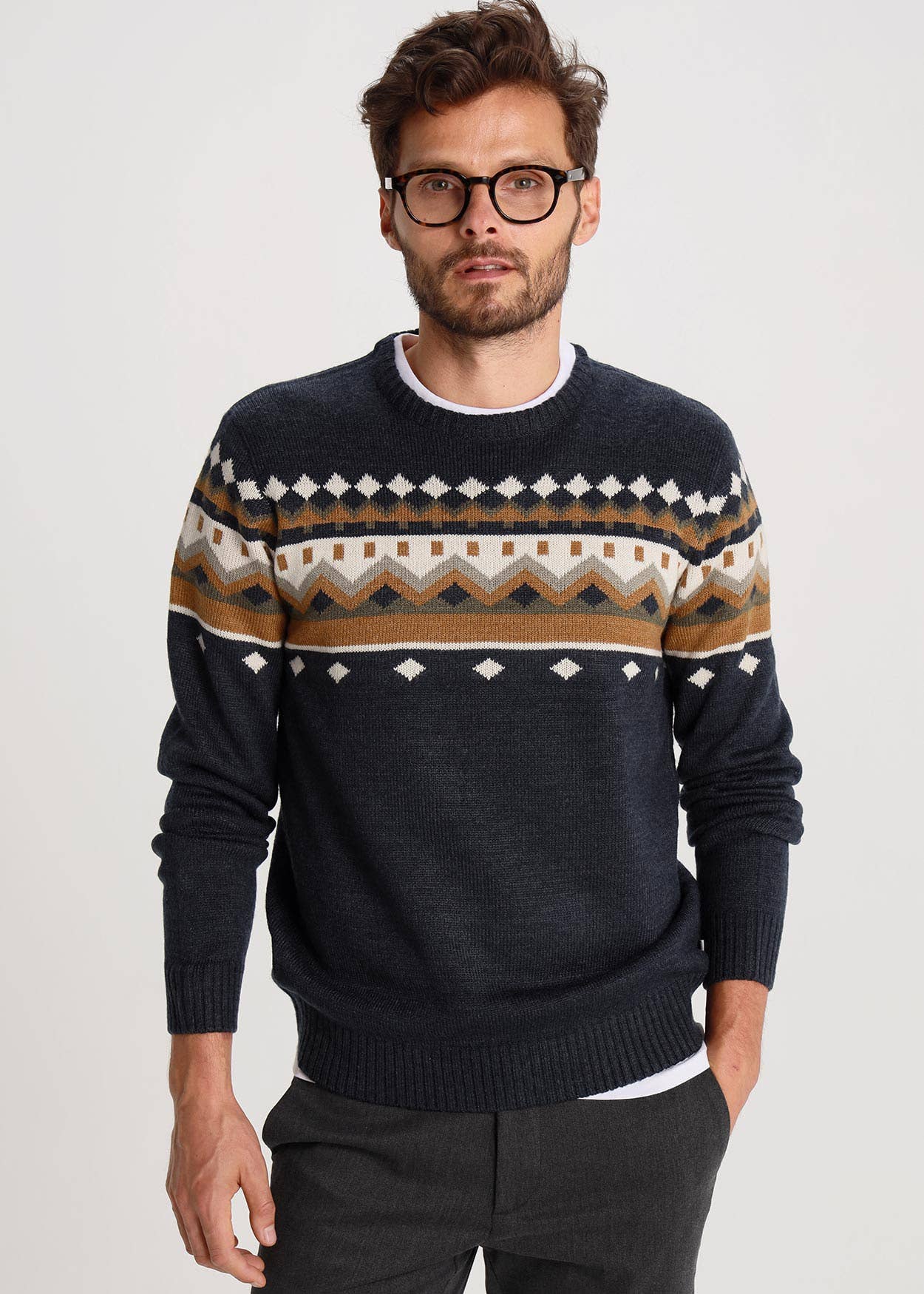 PAUSANT SHOP ONLINE - Vente Pull en maille – homme - Pull jacquard BENDORFF1