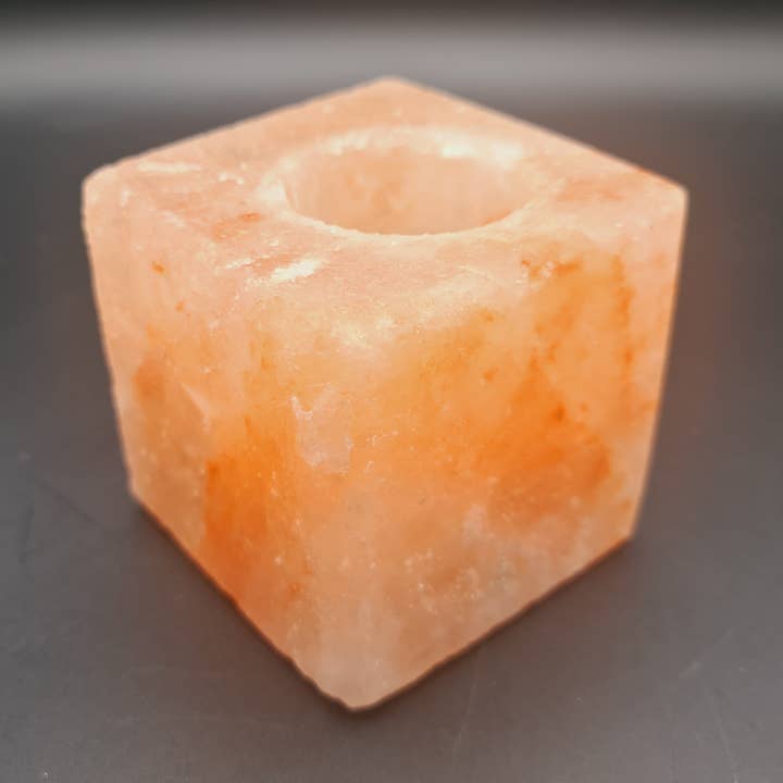 Himalayan Salt Tea Light Holder - Cube for wholesale by Gemstone Gifts Ltd.
