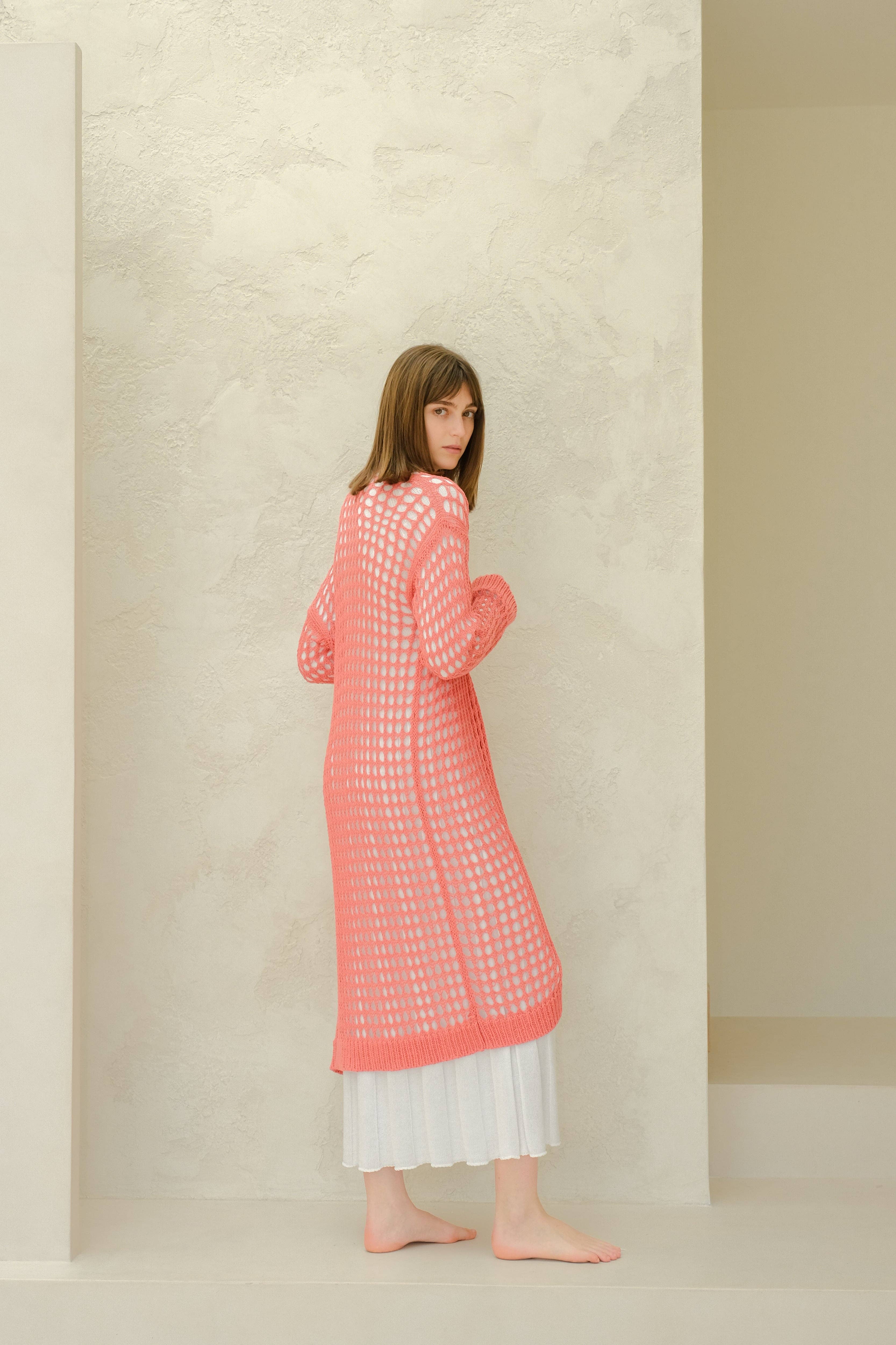 Lèmme – Engroshandel Cardigan - Dame – Fin bomulds hæklet maxi-cardigan20