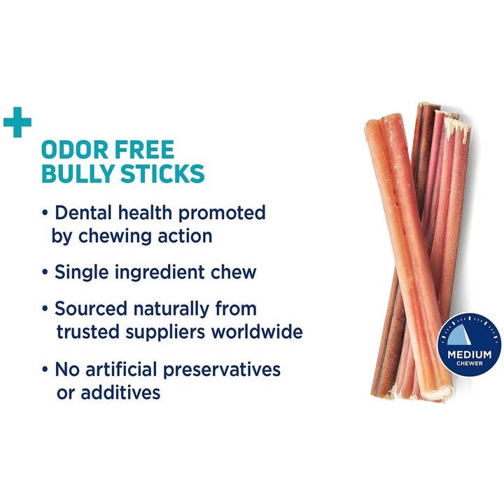 Pet Palette Distribution - Wholesale Pet Bone/Rawhide - Dog - Barkworthies Bully Stick- Odor Free 4" (Net Wt. 4 oz SURP)3