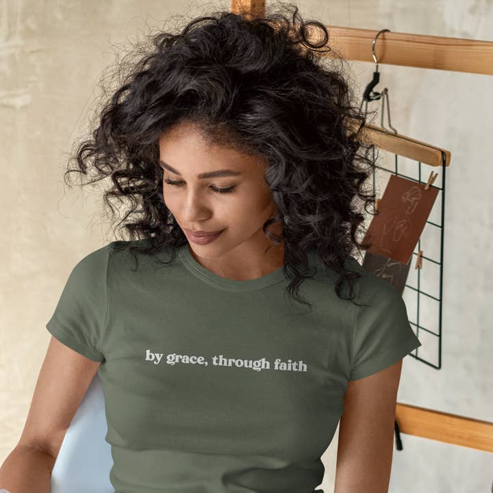 By Grace, Through Faith- T-Shirt for wholesale by The Better Girl Project