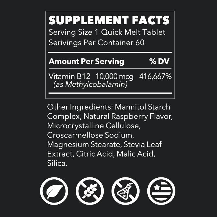 LifeSeasons – wholesale Oralt tillskott/Vitamin – LSE Metylkobalamin Vitamin B12 Snabbsmältande tabletter5