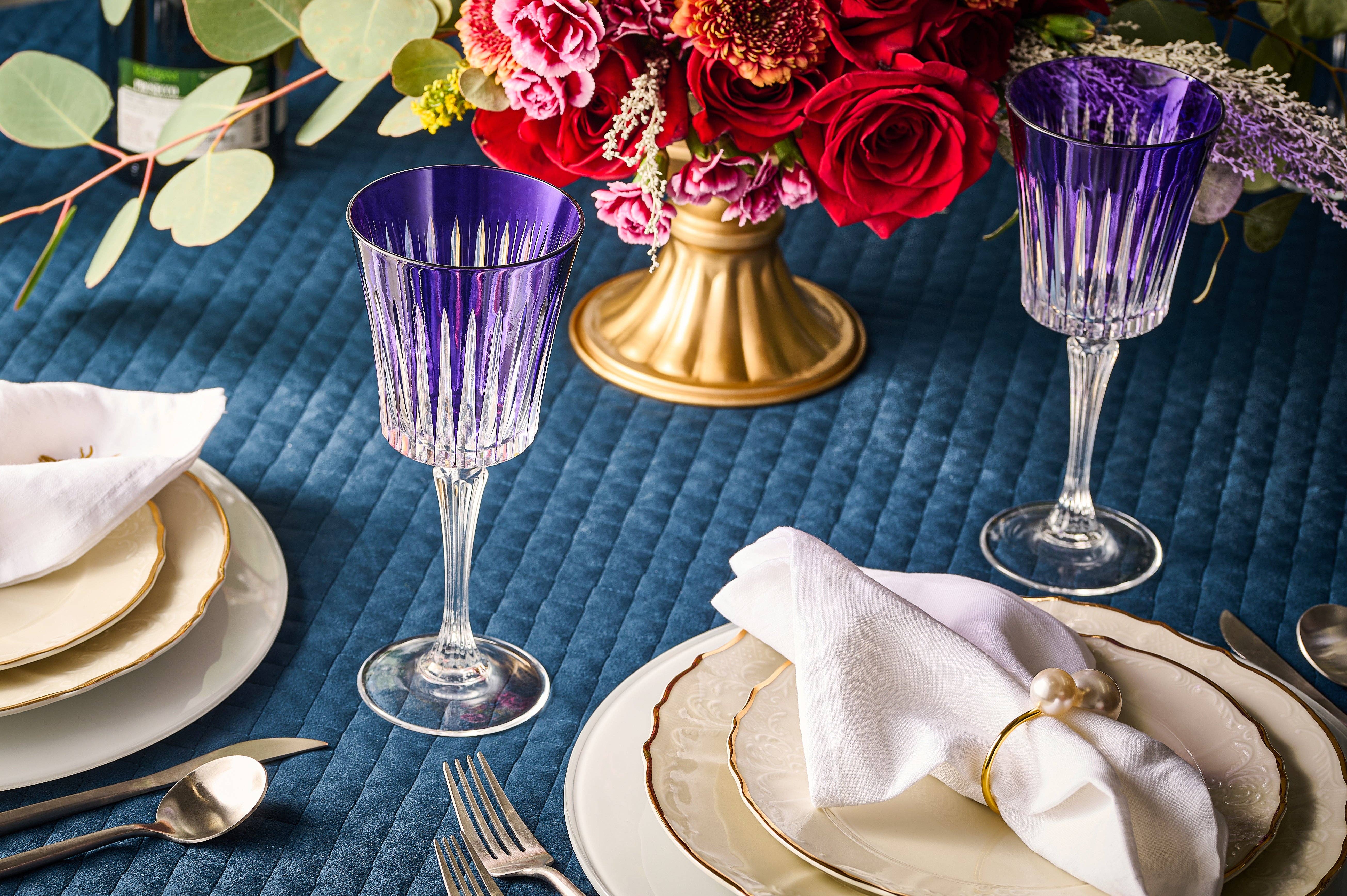 Barski - Wholesale Wijnglas - Onyx wit wijnglas paars, 7,5 oz. Set van 62