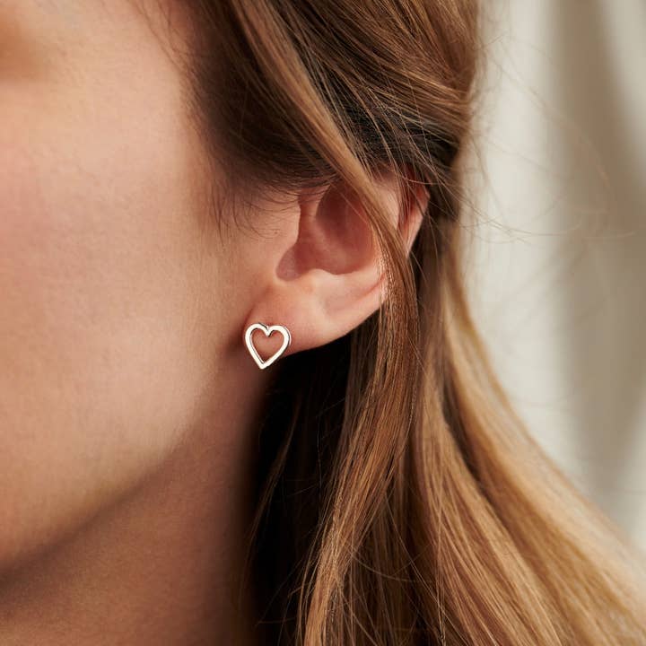Petite Love Heart Stud Earrings for wholesale by Posh Totty Designs