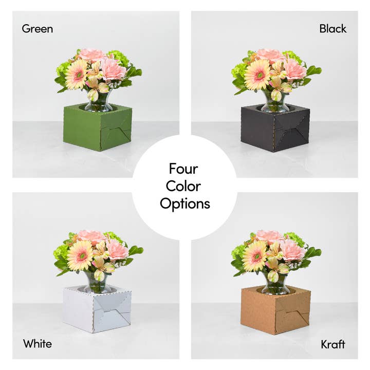 Jacobson - Wholesale Gift Box - 50PK - 6.5"L Pop Up Floral Delivery Box for Vase Transport