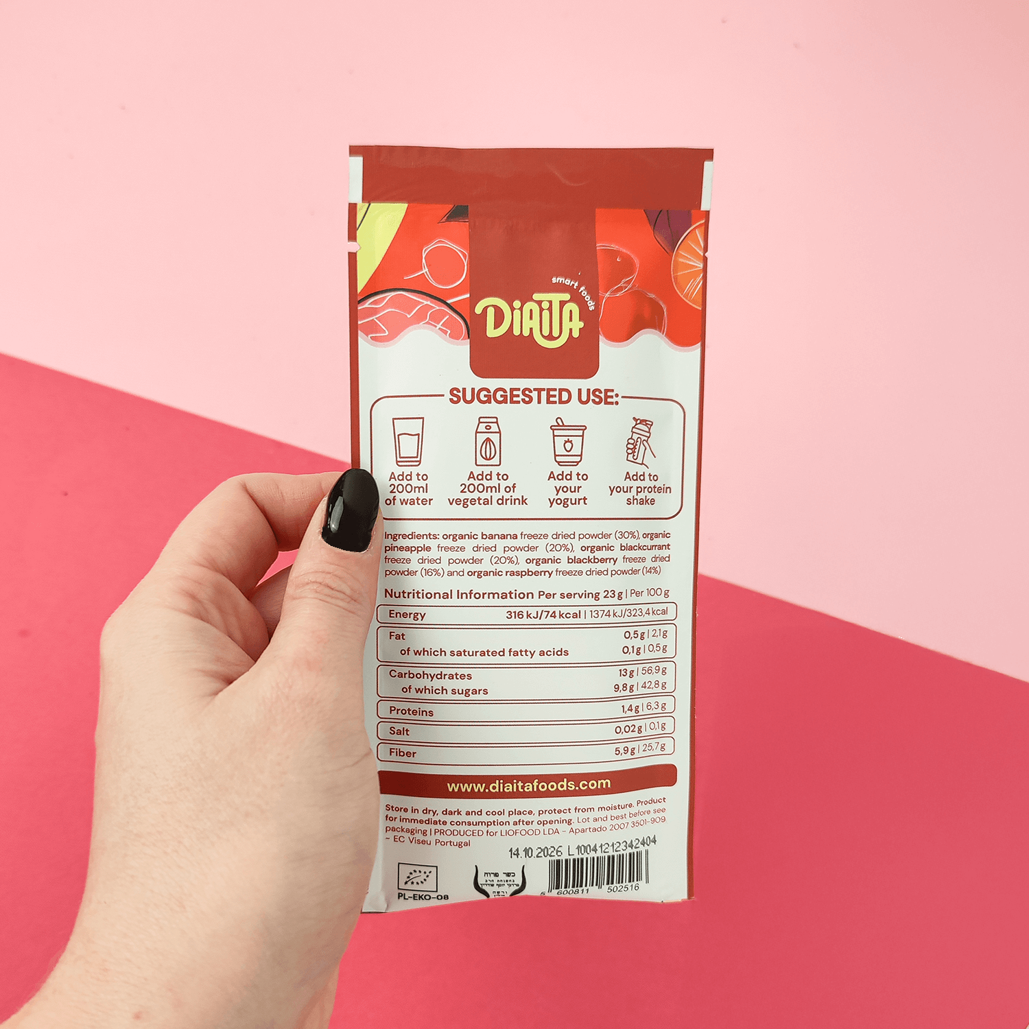 Diaita – wholesale Powdered health drink – Instant Organic Smoothie - Red Burst3