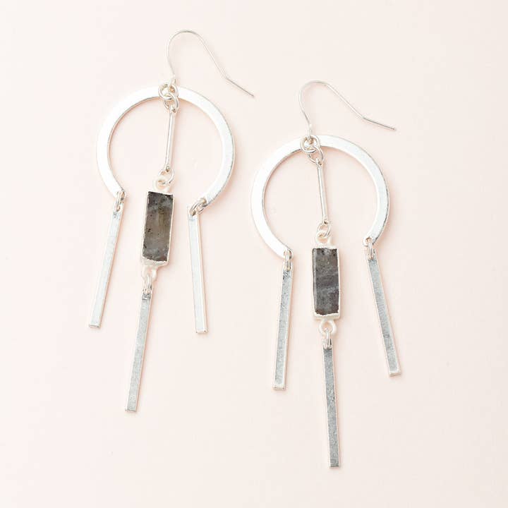 Dream Stone Earring - Labradorite/Silver for wholesale by Scout Curated Wears
